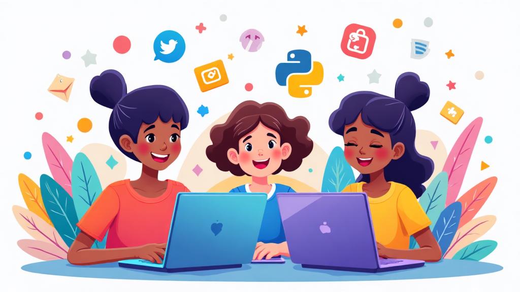 Kids coding illustration